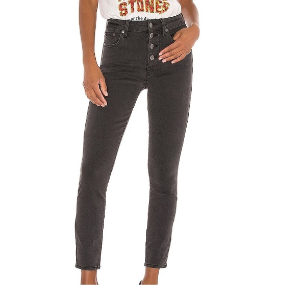 Pistola Women 26 Ashbury Wash Denim Button Fly High Rise Aline Skinny Jeans - Picture 1 of 11